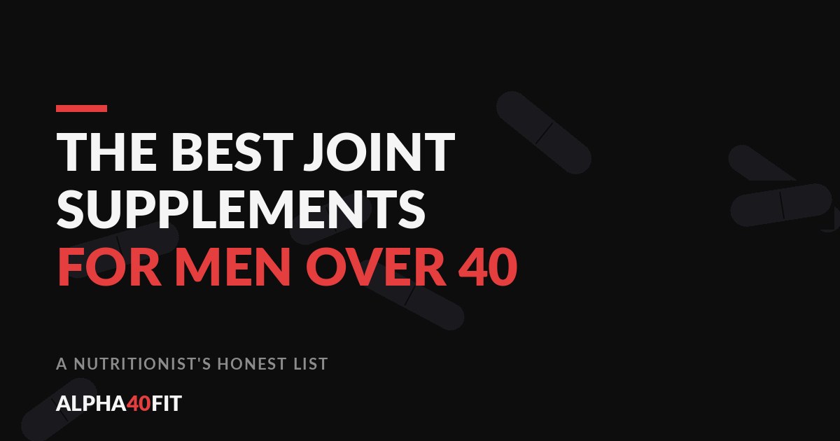 Joint supplement capsules for men over 40 on a dark surface