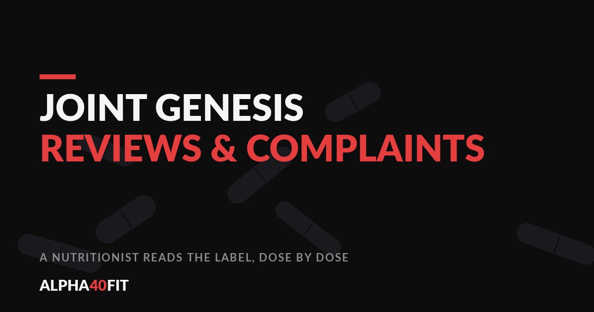 Joint Genesis supplement bottle on a dark background — ingredient review