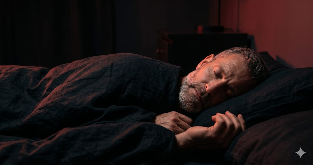 Man sleeping deeply — magnesium improves sleep quality and testosterone