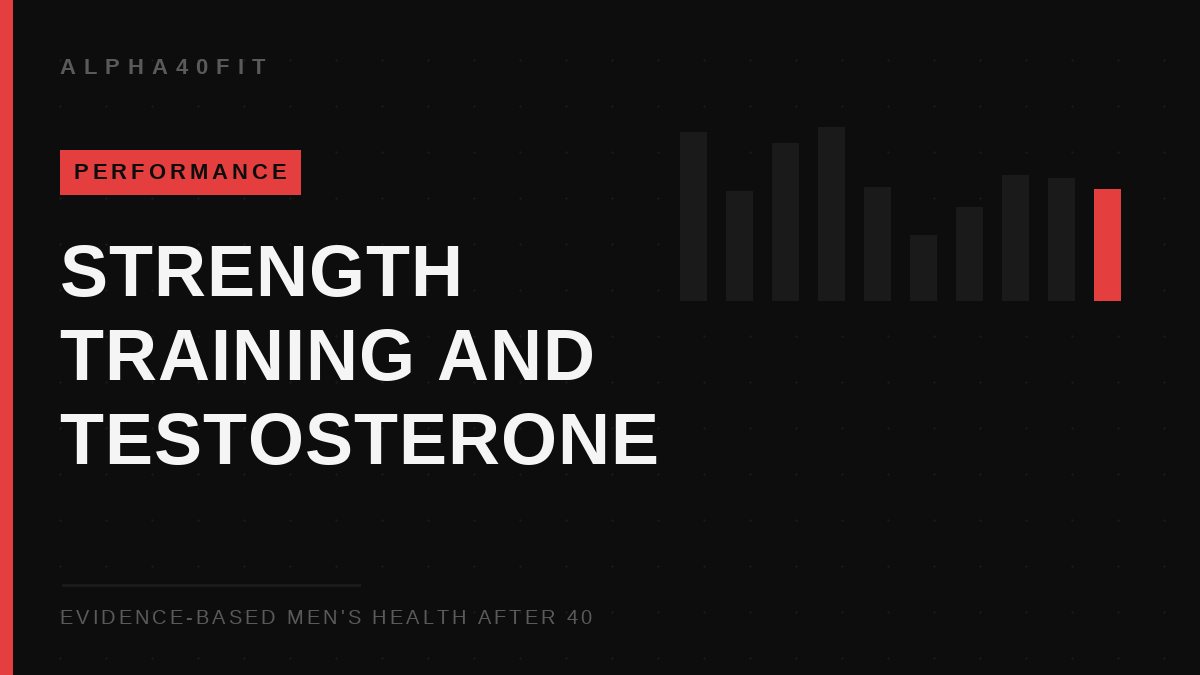 Man over 40 performing a heavy barbell squat — strength training and testosterone
